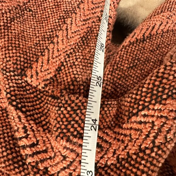 Leslie Wright Handwoven Open Cardigan – One Size – Rust & Brown Chevron Pattern - Picture 9 of 9